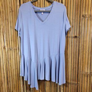 Modern Soul Ruffle Bottom Shirt XL Lilac